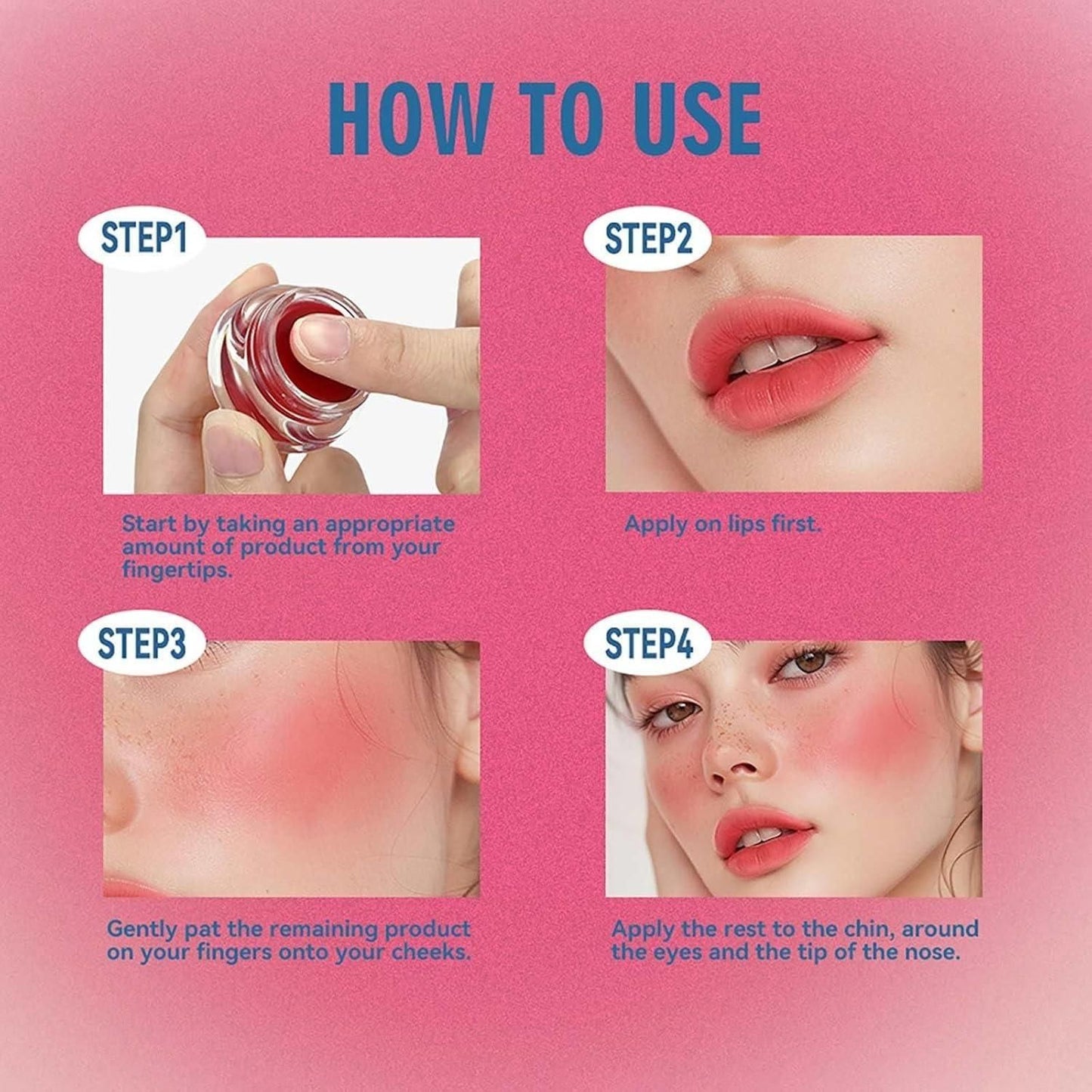 Lip & Cheek(Blush) - Korean Pudding Pot Long Lasting