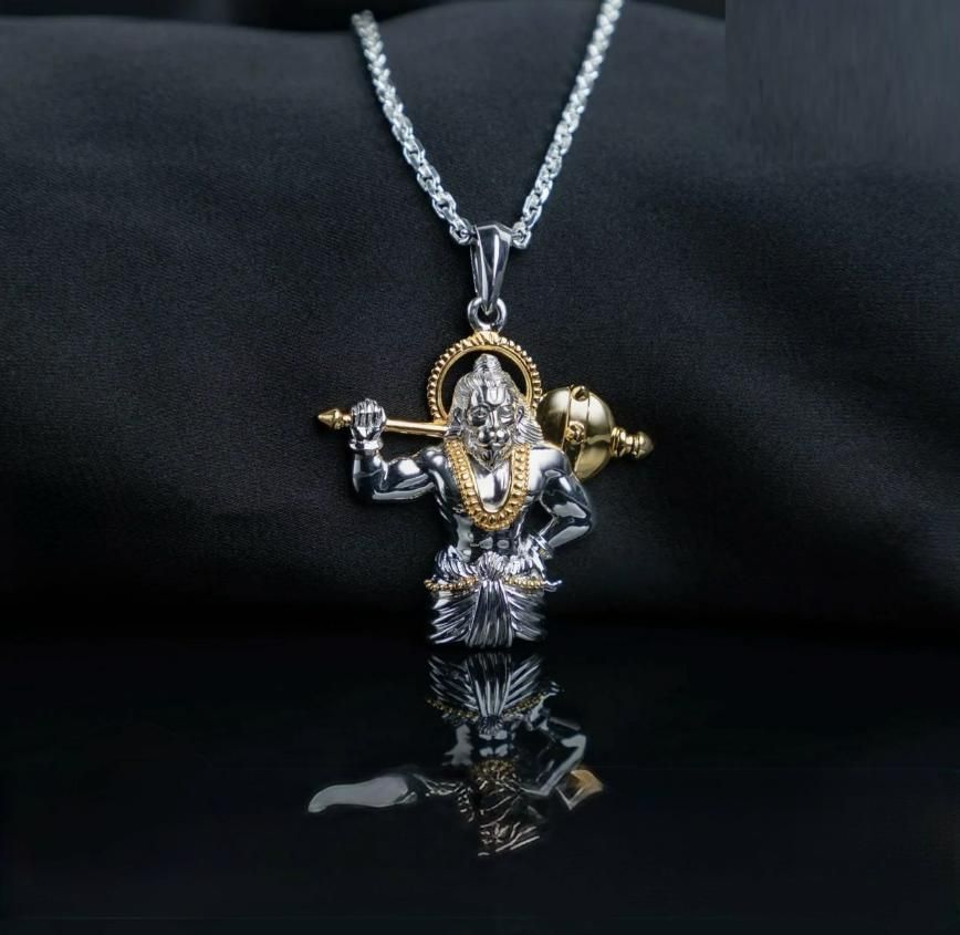 Jai Krishna Gold-Silver Pendant with Chain